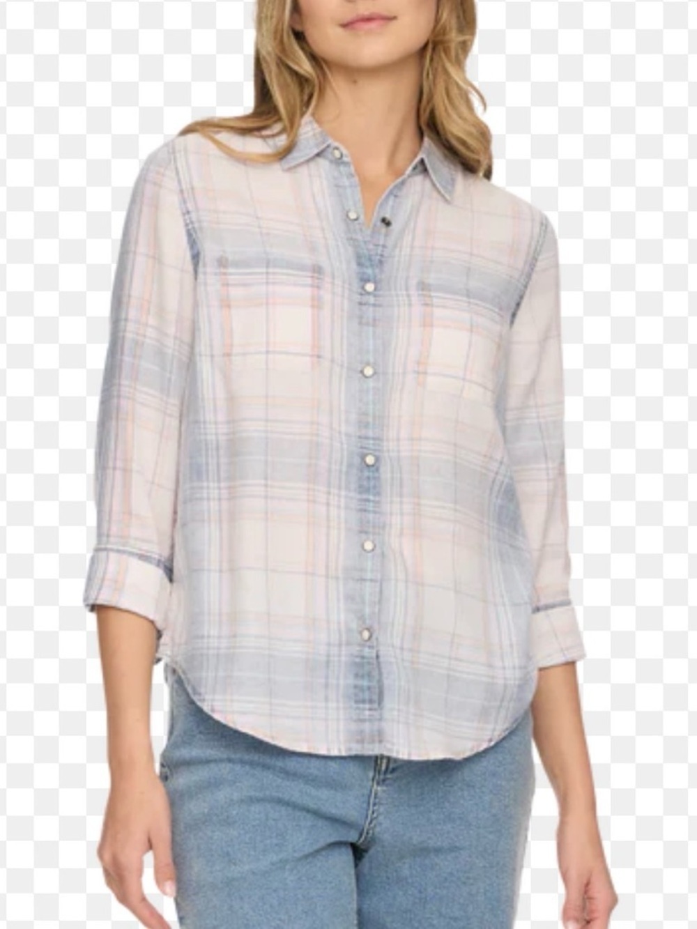 Flag & Anthem Plaid Button Down Top Women’s Small NWOT Lightweight Stitch Fix